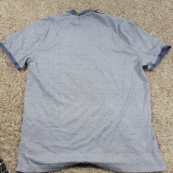 Penguin by Munsingwear Polo Shirt Mens XL Slim Blue Golf Preppy Polka Dot - Picture 6 of 8